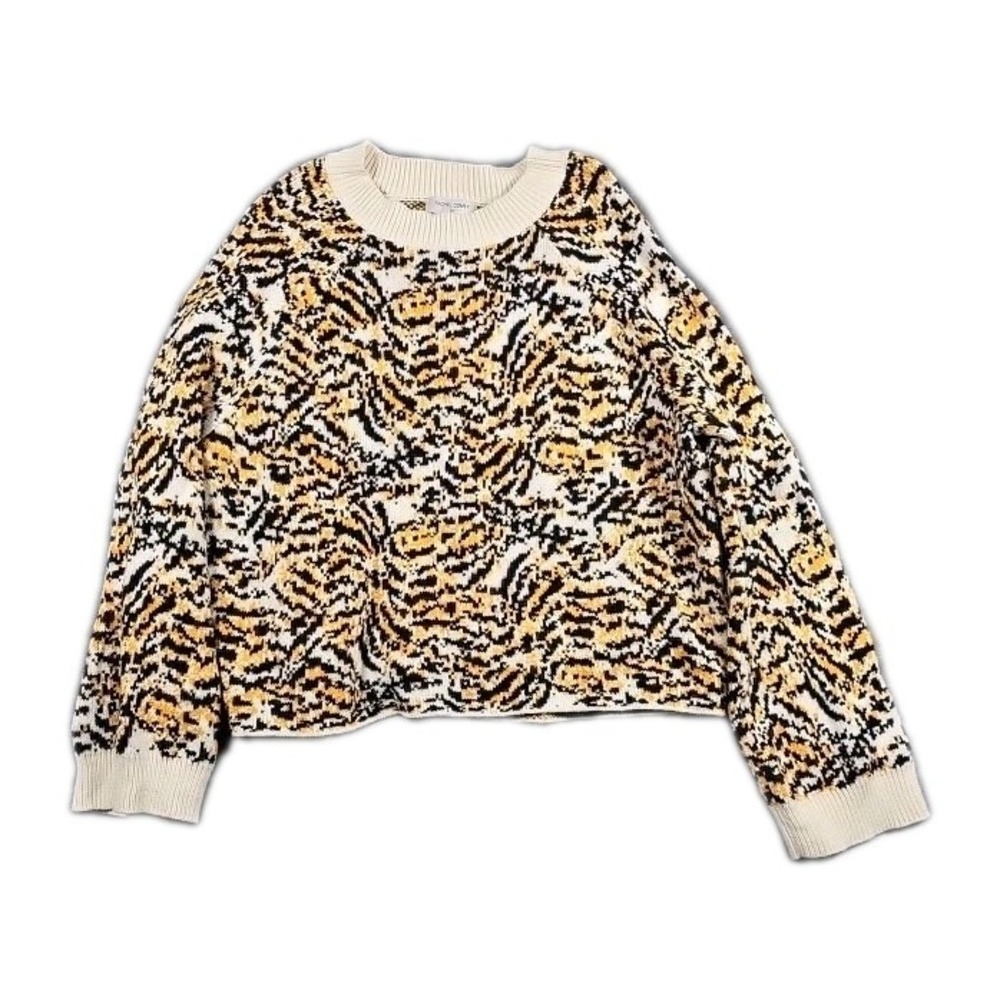 Rachel Comey Sweater Womens Large Black Yellow Beige Cotton Wool Blend